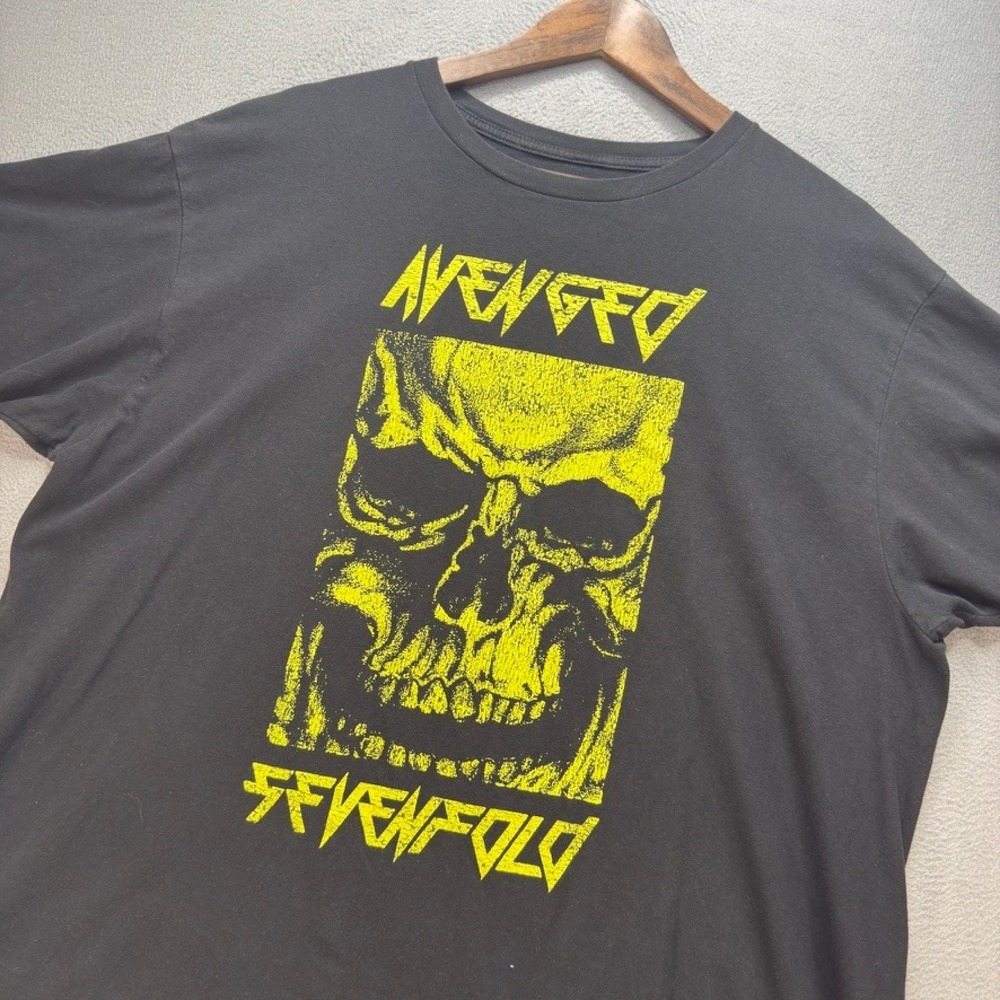 Avenged Sevenfold Graphic T-Shirt Regular Fit XL Black Skull Band Concert Tee